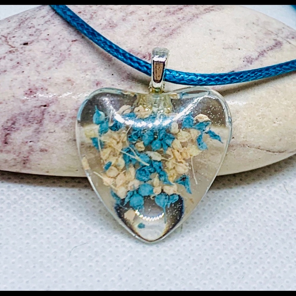 Baby’s breath heart necklace Delicate heart gift